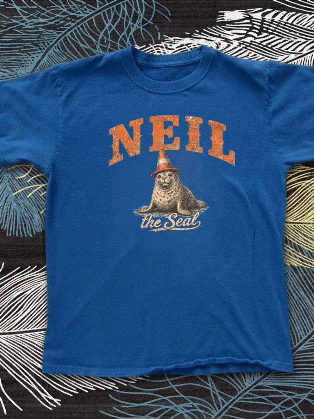 Gildan Blue "Neil the Seal" Graphic Tee